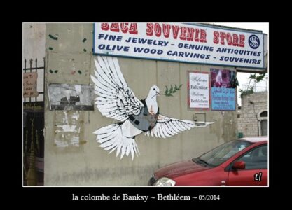 la colombe de Banksy à Bethléem.